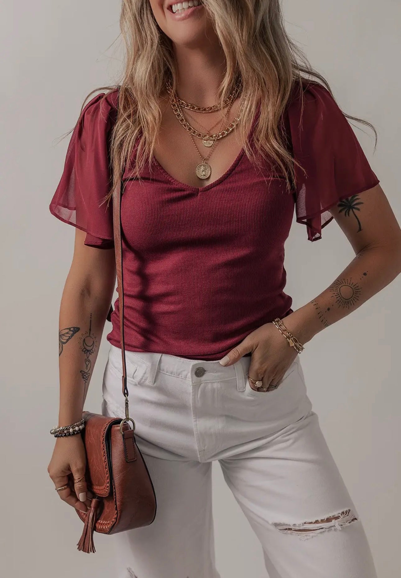 Mesh Sleeve Top