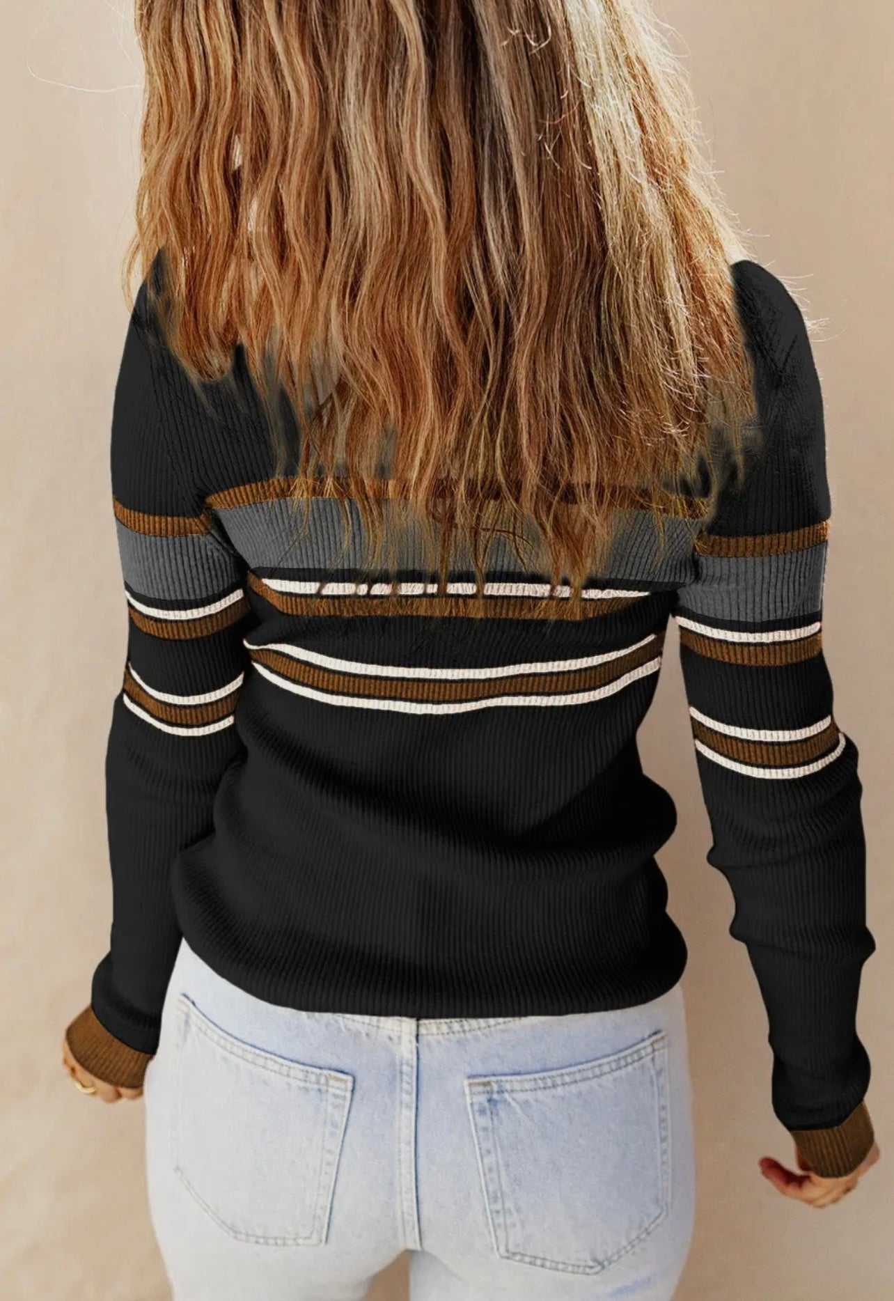 Ribbed Henley Sweater