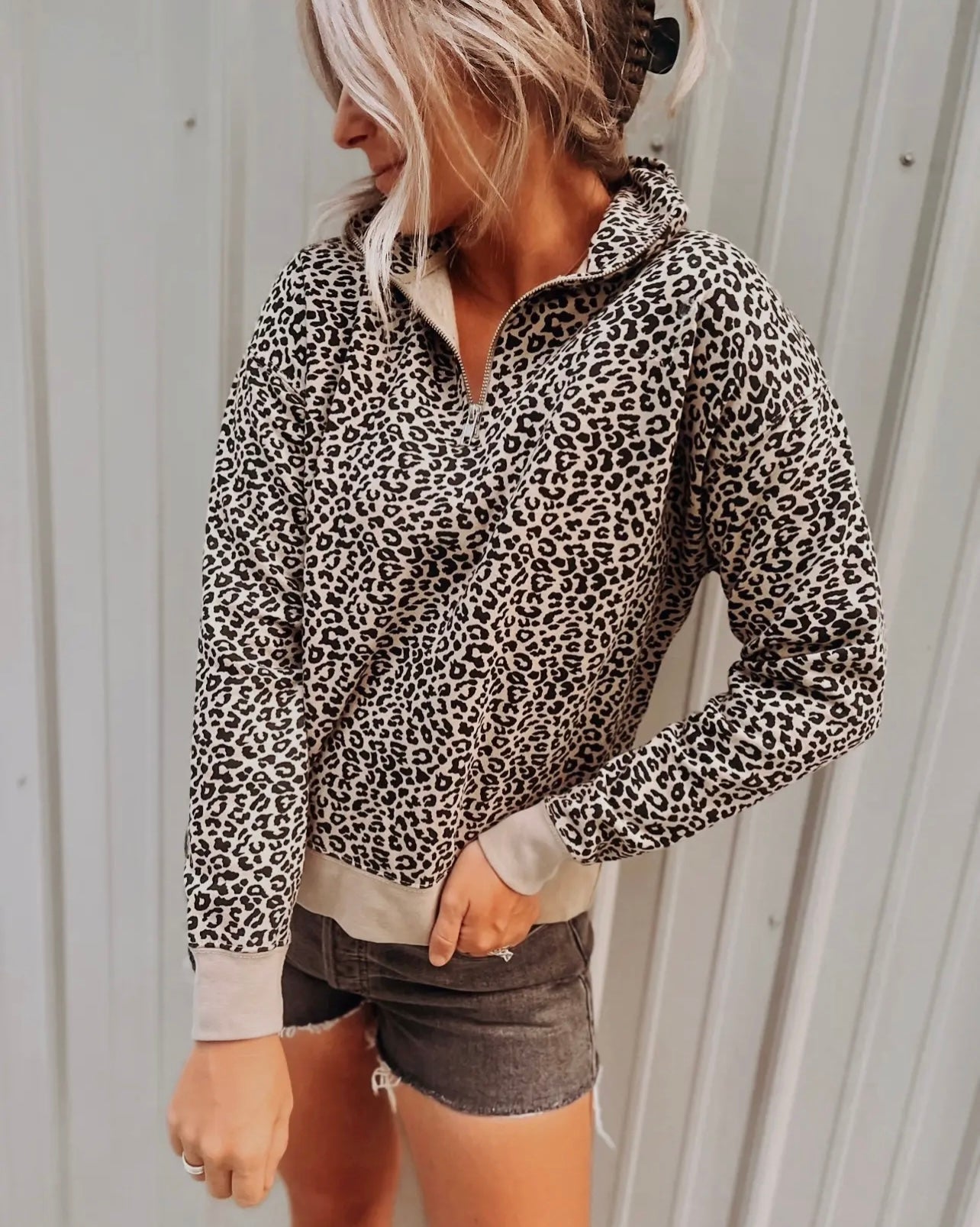 Cheetah Quarter Zip