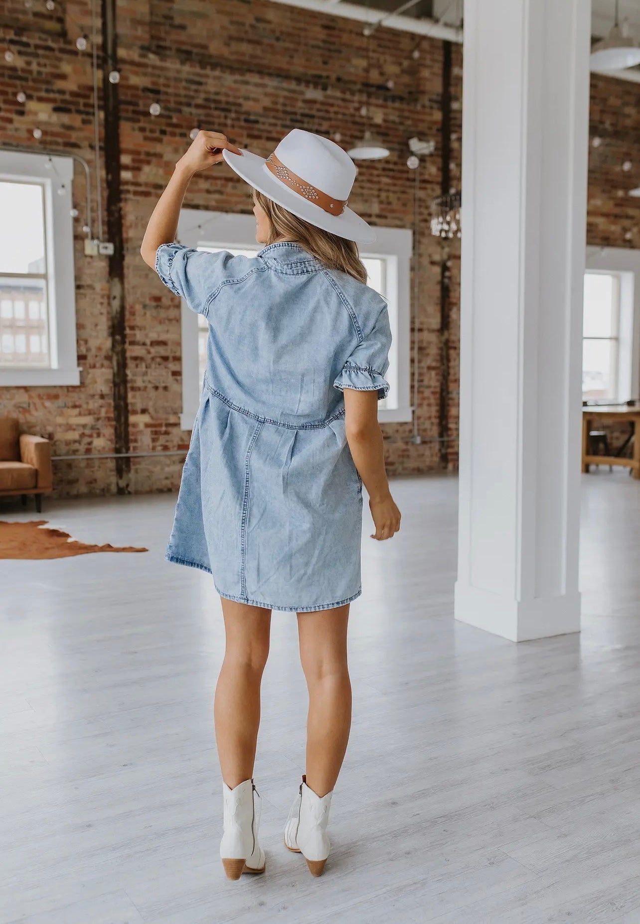 Short Sleeve Denim Dress