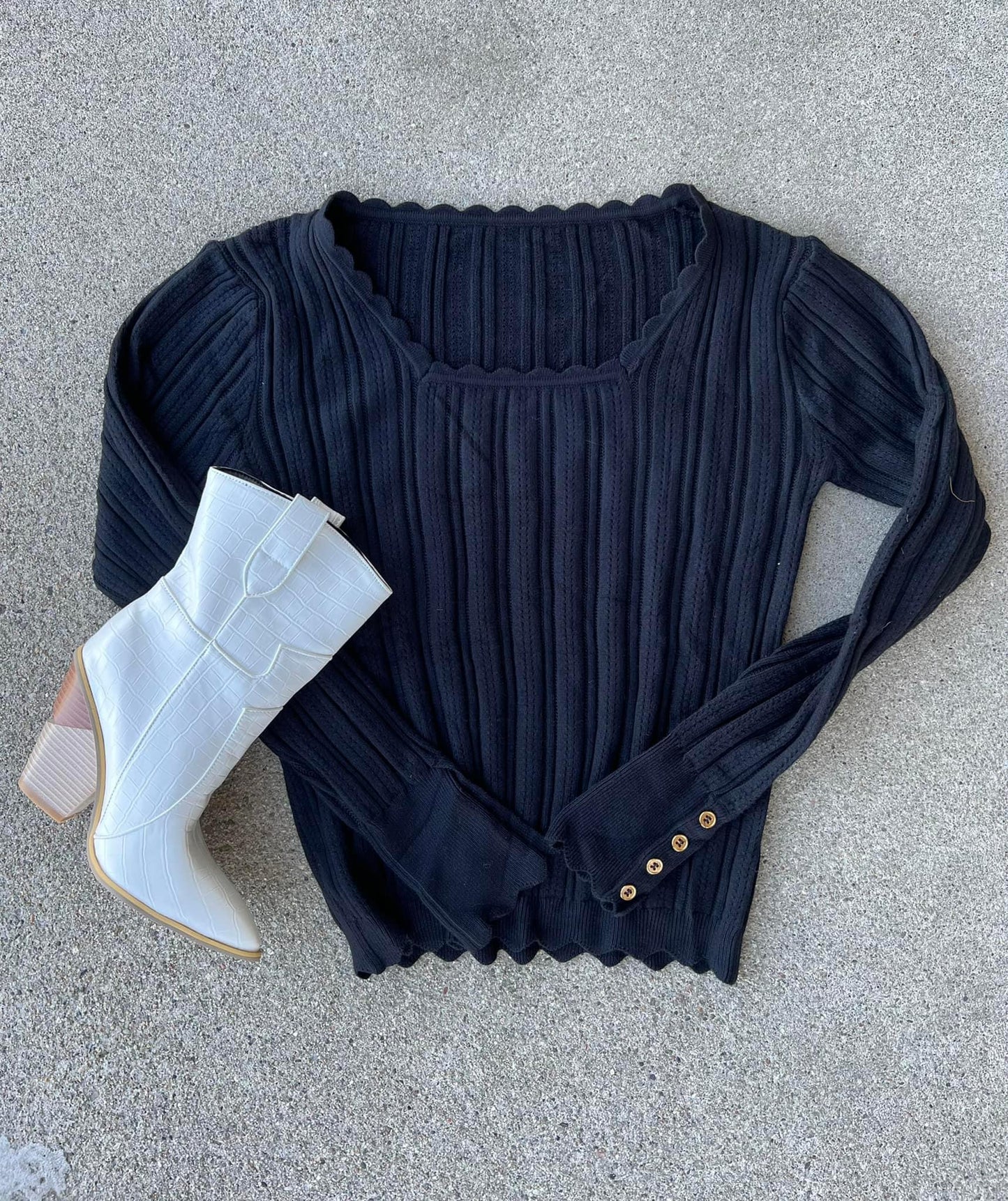 Button Sleeve Sweater