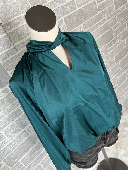 Satin Teal Blouse