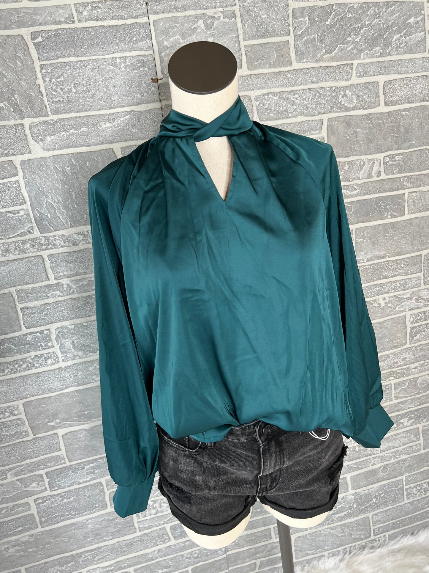 Satin Teal Blouse