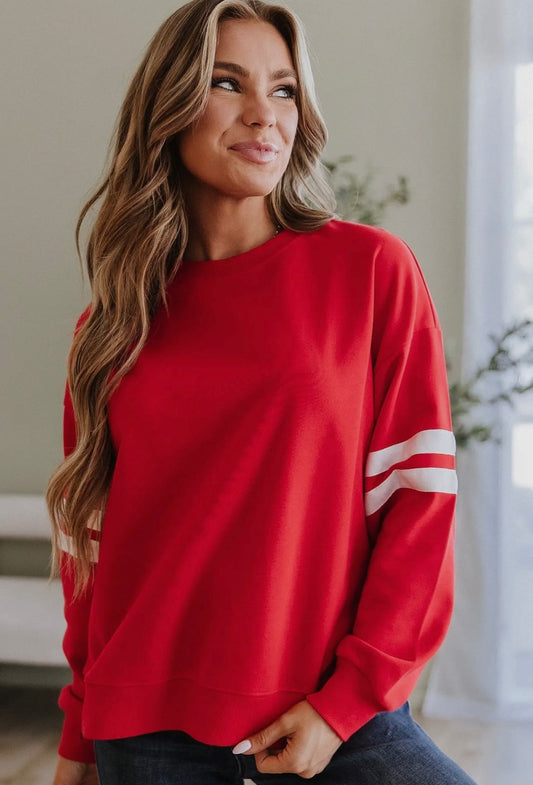 Fiery Red Varsity Sweater