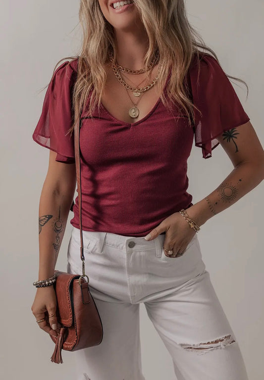 Mesh Sleeve Top
